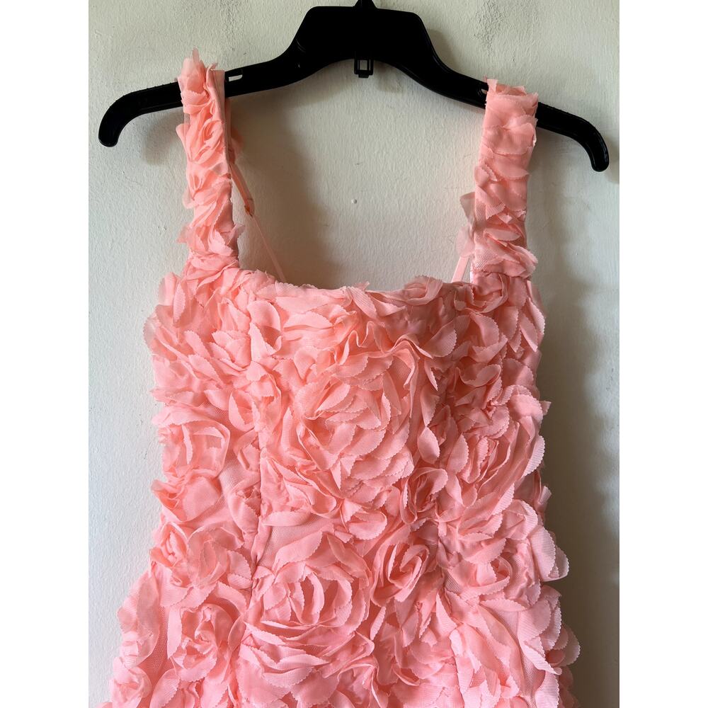 Oh Polly Posy Roses Pink Floral-Appliqué Corset Mini Dress in Coral Size 2 - Picture 5 of 9